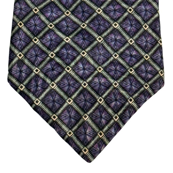 Other - Vintage Adolfo Couture Purple Geometric 100% Silk Necktie Men's Classic Tie‎